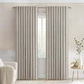 Miulee Natural Back Tab Blackout Curtains 84 Inch Length 2 Panels Set for Living Room Bedroom Privacy, Rod Pocket/Pinch Pleat Thermal Insul…