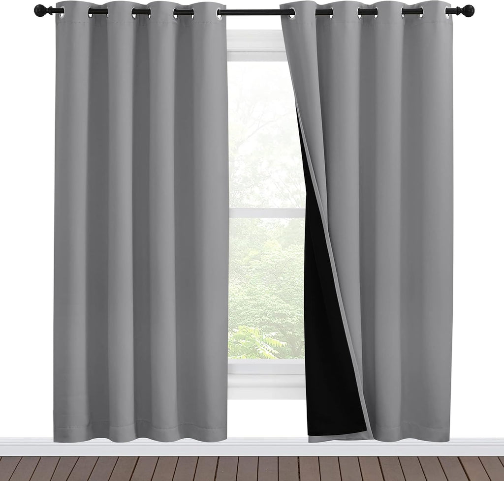 Nicetown Full Shade Curtain Panels, Pair of Energy Smart & Noise Blocking Out Blackout Drapes for Dining Room Window, Thermal Insulated Gue…