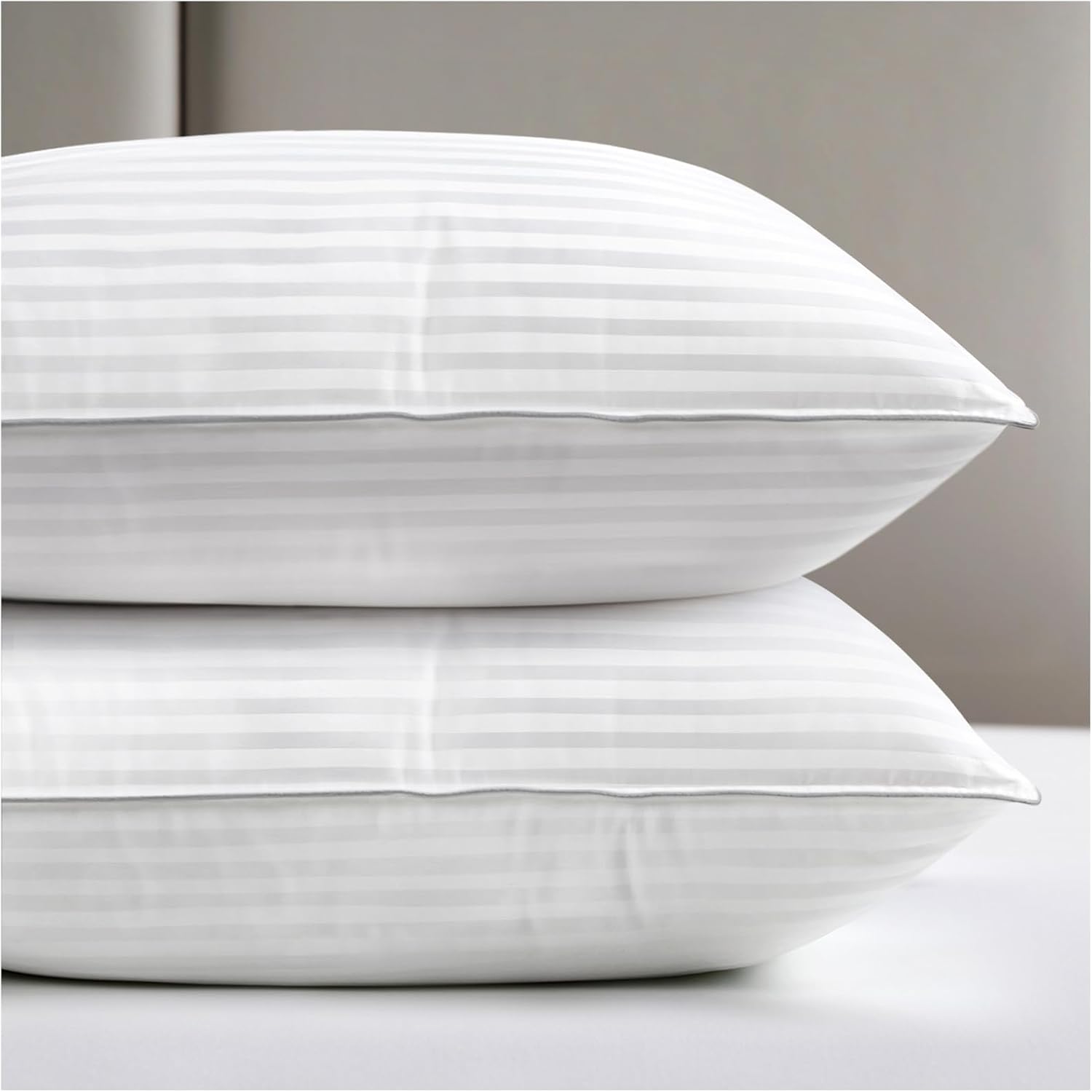 Viewstar Bed Pillows Queen Sizes Set of 2, Hotel Quality Cooling Down Alternative Gusseted Pillows for Side, Back, or Stomach Sleepers, Str…