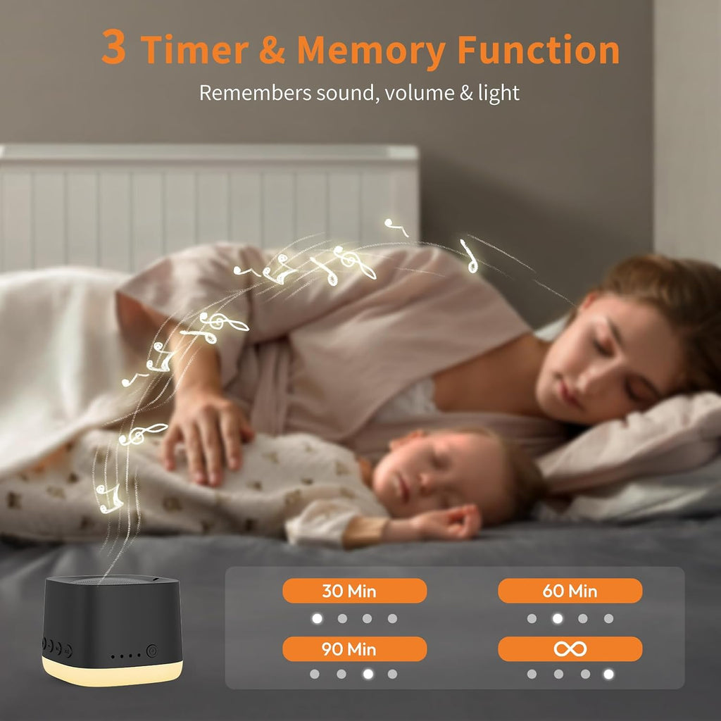 Portable Sound Machine, Mini Travel White Noise Machine for Sleeping with Breathing Night Light, 16 Soothing Sounds, Timer, Rechargeable…