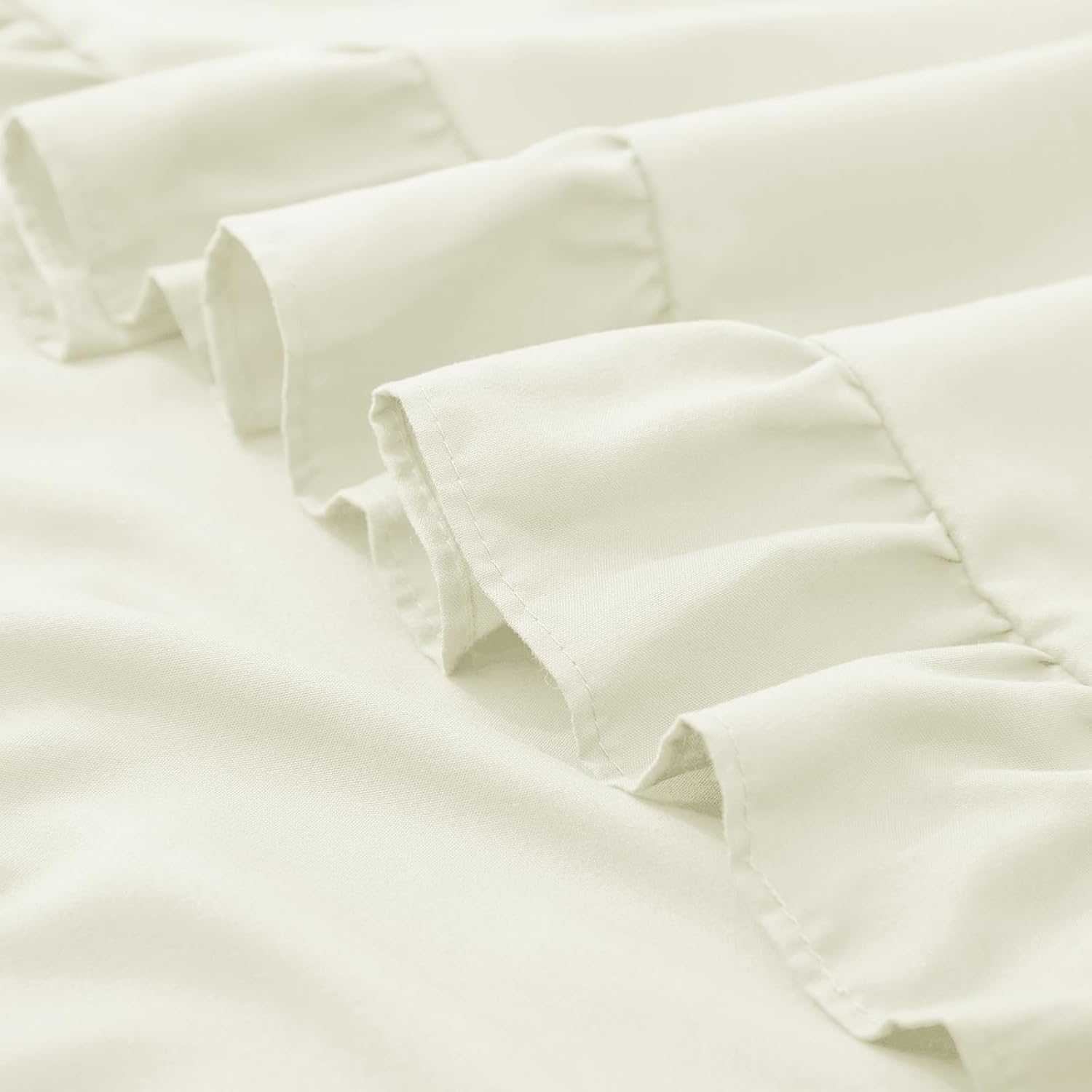KKJIAF Ruffle Pillow Cases 20x20 Inches, Beige Square Ruffled Pillow Covers Set of 2, Microfiber Wrinkle Resistant Pillow Shams with…