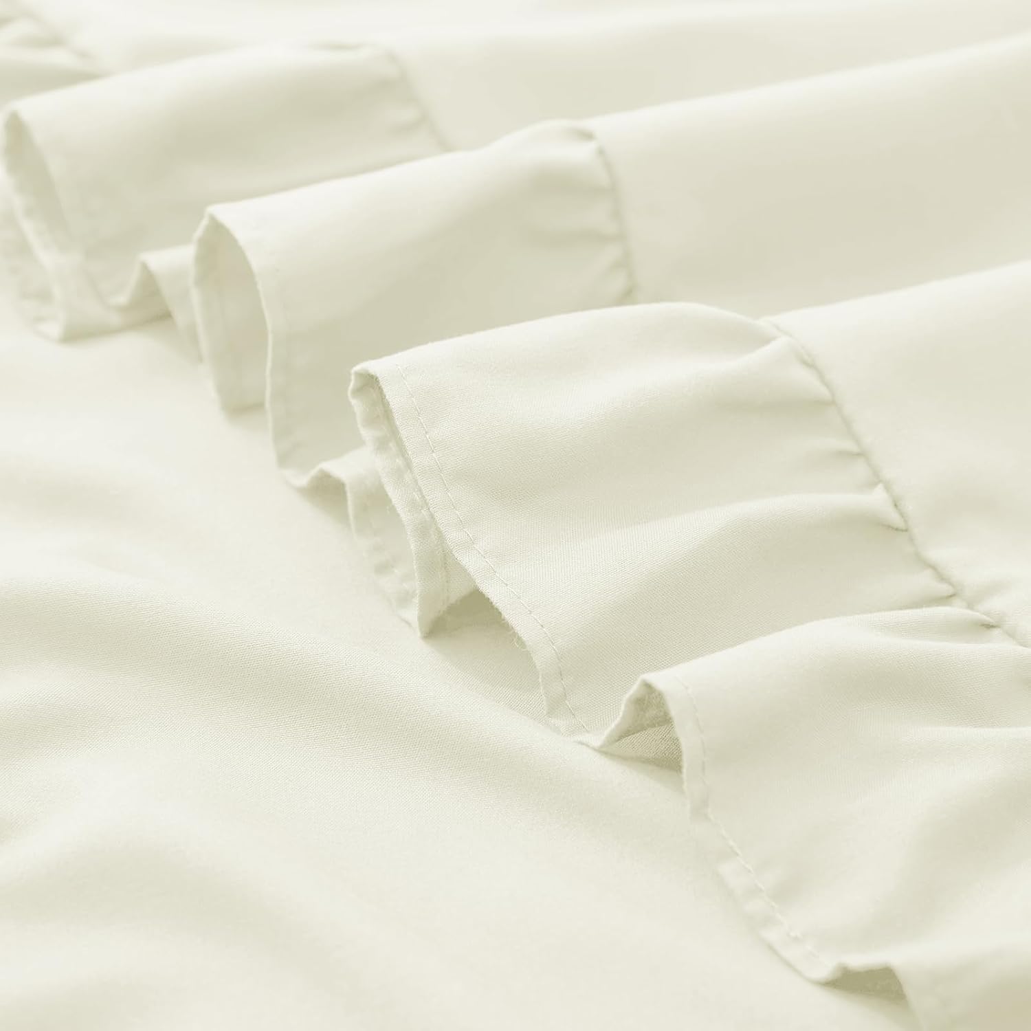 KKJIAF Ruffle Pillow Cases 26x26 Inches, Beige Square Ruffled Pillow Covers Set of 2, Microfiber Wrinkle Resistant Pillow Shams with…