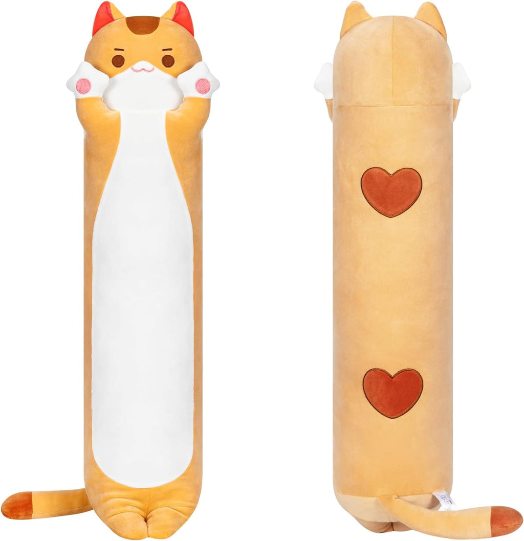 Mewaii Long Cat Plush Kawaii Kids Plush Toy Pillows, Cute Cat Stuffed Animals Soft Plushies, Kitten Big Plush Toys Throw Body Pillow Doll…