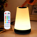 Night Light, Dimmable Touch Lamp and Remote Control, 13 RGB Colors & 5 Brightness, Rechargeable Bedside Table Lamp for Baby Kids Nursery…