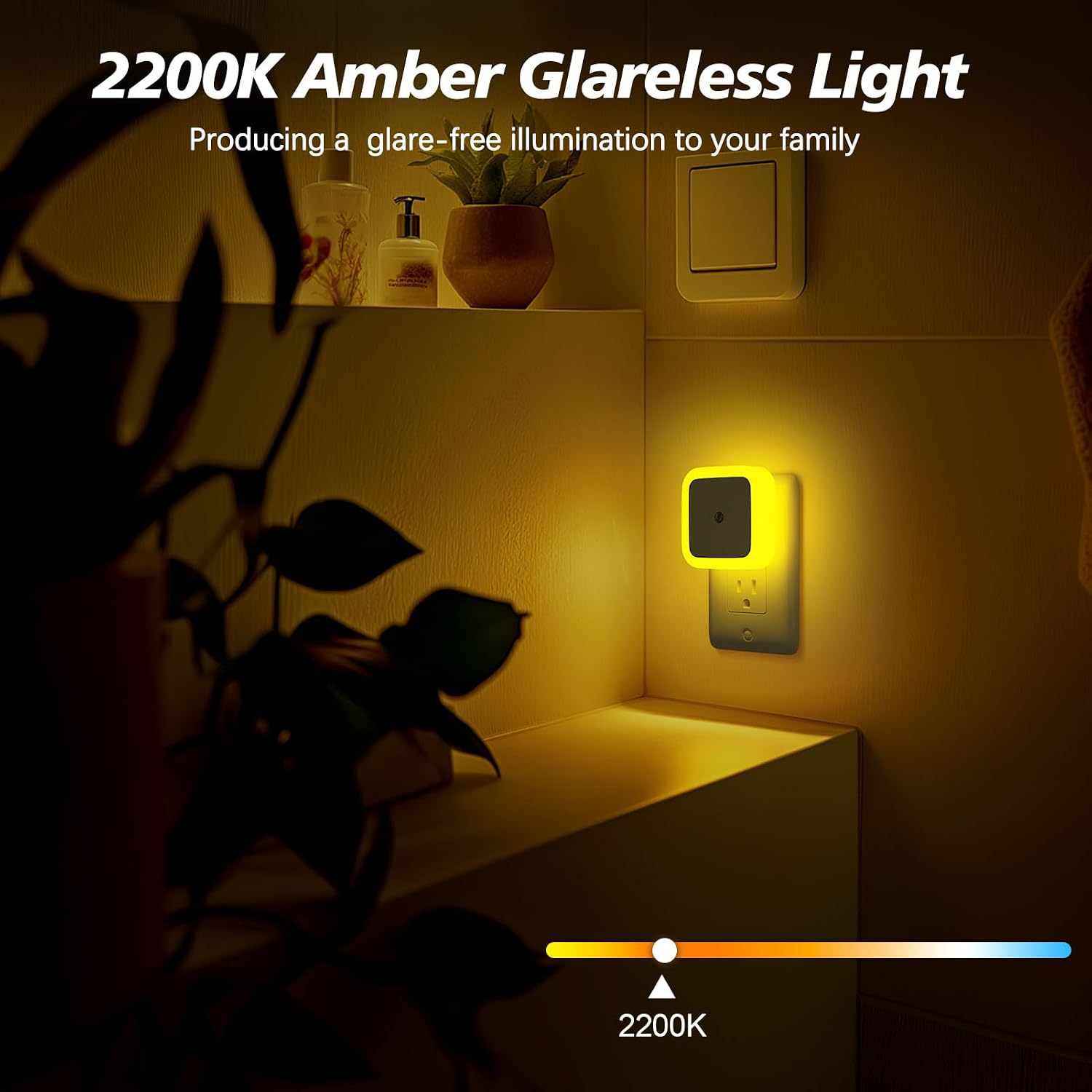 Sujeet Night Light, Night Lights Plug into Wall 8-Pack, Nightlight Plug in Night Light, Dusk to Dawn Night Lamp Led (Amber)