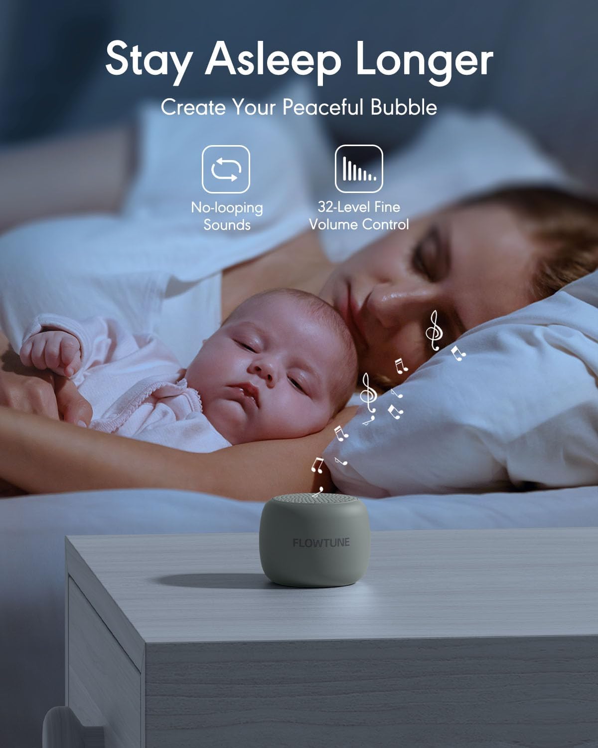 Sound Machine Flowtune White Noise Machine for Baby Adults, Mini Portable Sound Machine for Travel, 6H Timer, 18 Soothing Sleep Sounds…