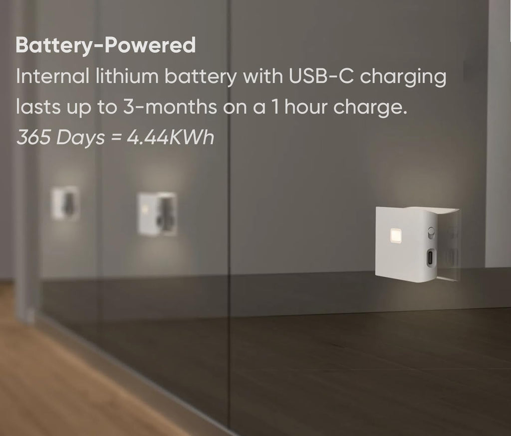 WYZE Rechargeable Night Lights with Dusk to Dawn & Motion Sensors, Warm & Soft White Stair Lights for Bathroom, Hallway, Linkable…