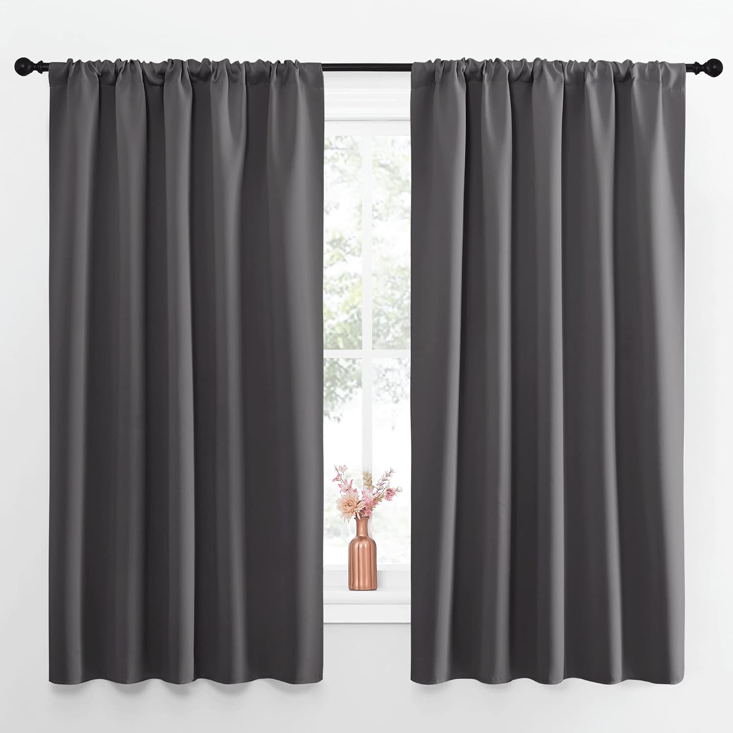 NICETOWN Blackout Curtain Panels for Window - Energy Efficient & Noise Reducing Thermal Insulated Rod Pocket Blackout Drapes/Draperies…