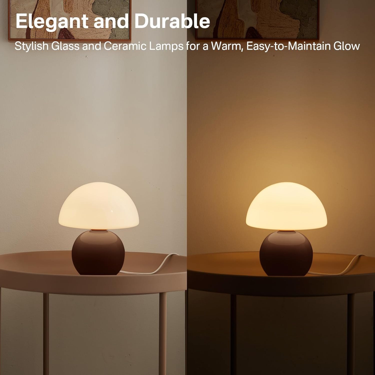 Dawnwake Mushroom Lamp Table Lamp for Bedroom, Desk Bedside Small Lamps for Living Room Night Stands, Mushroom Decor Cute Mini Modern Mid…