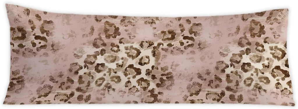 Pink Leopard Print 20x54 Body Pillow Cover, Pink Cheetah Print Room Decor, Funky Y2k Blush Pink Animal Print Decorative Long Body Pillow…