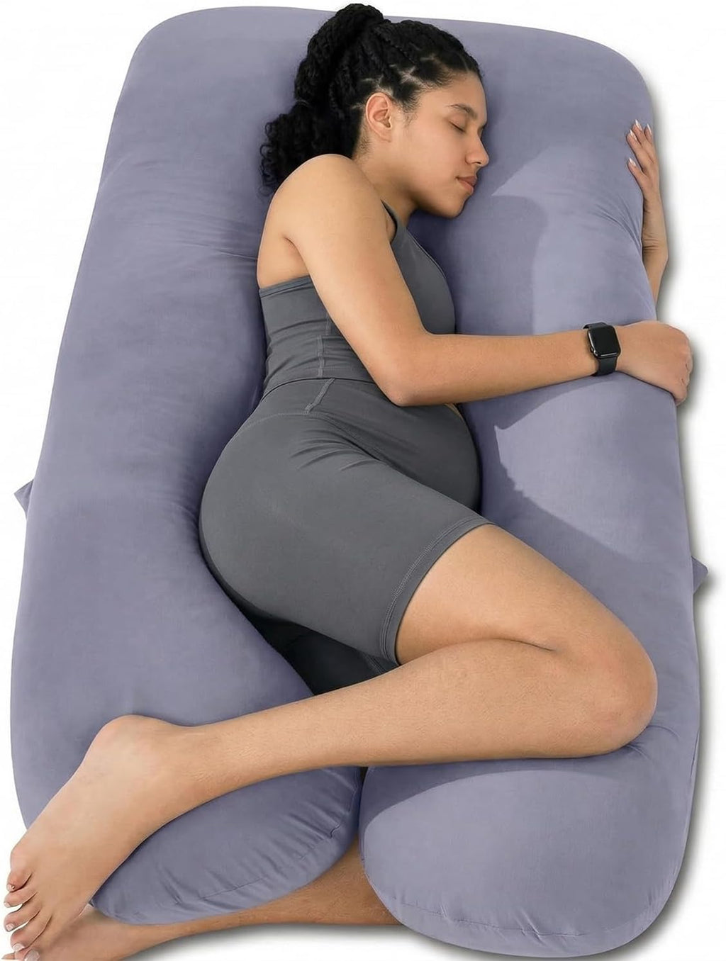 QUEEN ROSE Pregnancy Pillows, 60 Inch Cooling U Shaped Body Pillow for Sleeping, Extra Long Maternity Pillow for Pregnant Women, Body…
