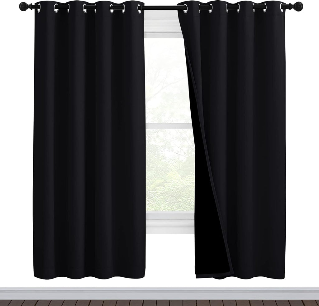 Nicetown High-End Thermal Curtains, Full Blackout Curtains 72 Inches Long for Dining Room, Soundproof Window Treatment Drapes for Hall Room…