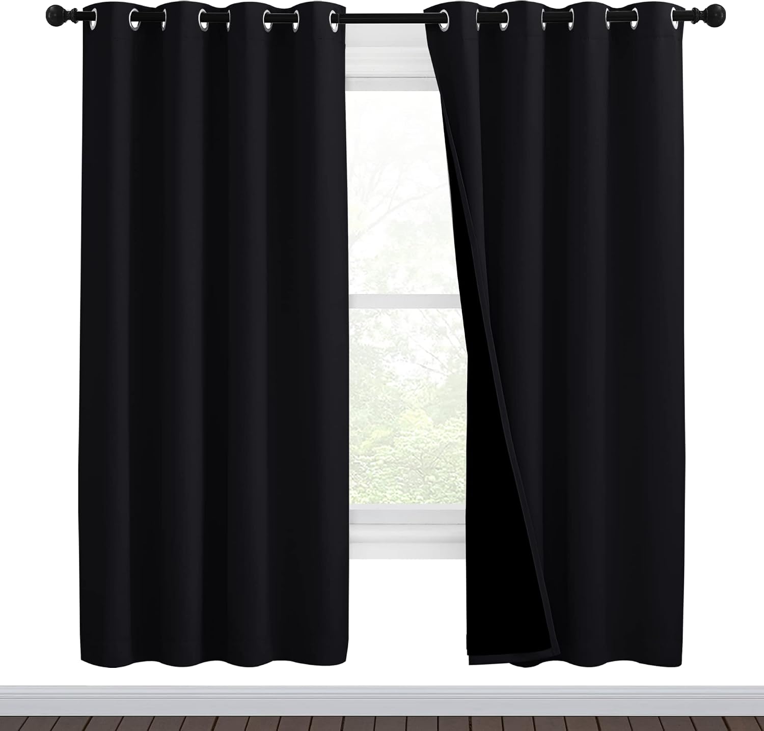 Nicetown High-End Thermal Curtains, Full Blackout Curtains 72 Inches Long for Dining Room, Soundproof Window Treatment Drapes for Hall Room…