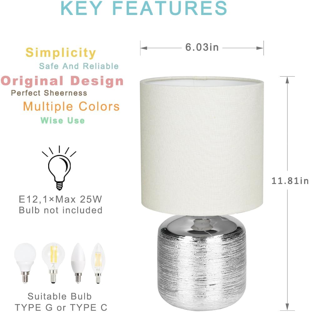 Beno Small Table Lamp for Living Room as Bedside Table Lamp for Bedroom, Modern Ceramic Table Lamp, Kids Table Lamp, Night Table…