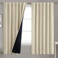 BGment Beige Full Blackout Curtains with Thermal Insulation Liner Curtains 63 Inches Long, Rod Pocket and Back Tab Double Layer Room…