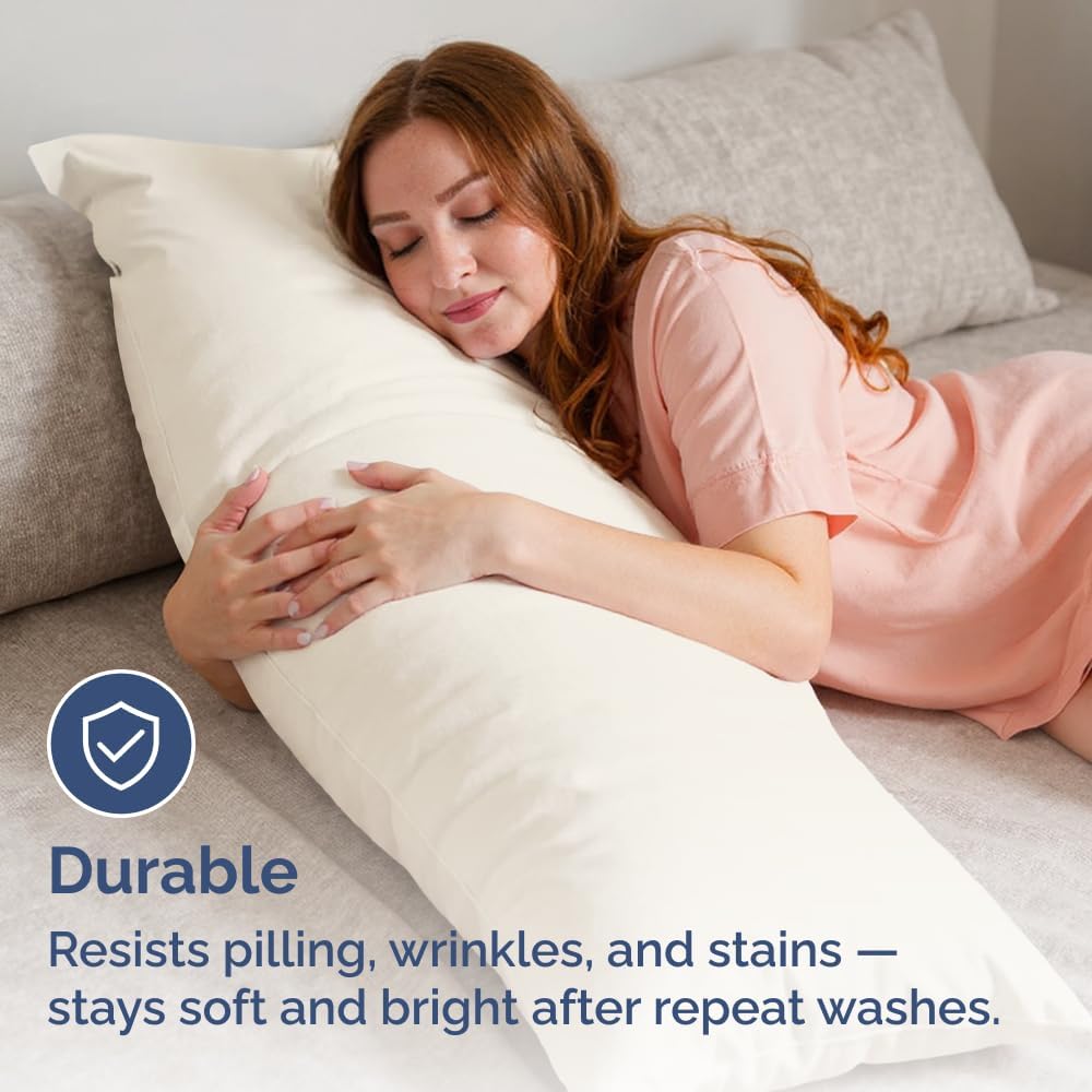 Body Pillowcases Set of 2-20x54 Long Body Pillow Case - Soft Body Pillow Cover for Sleeping & Side Sleepers - Comfy, Breathable & Wrinkle…
