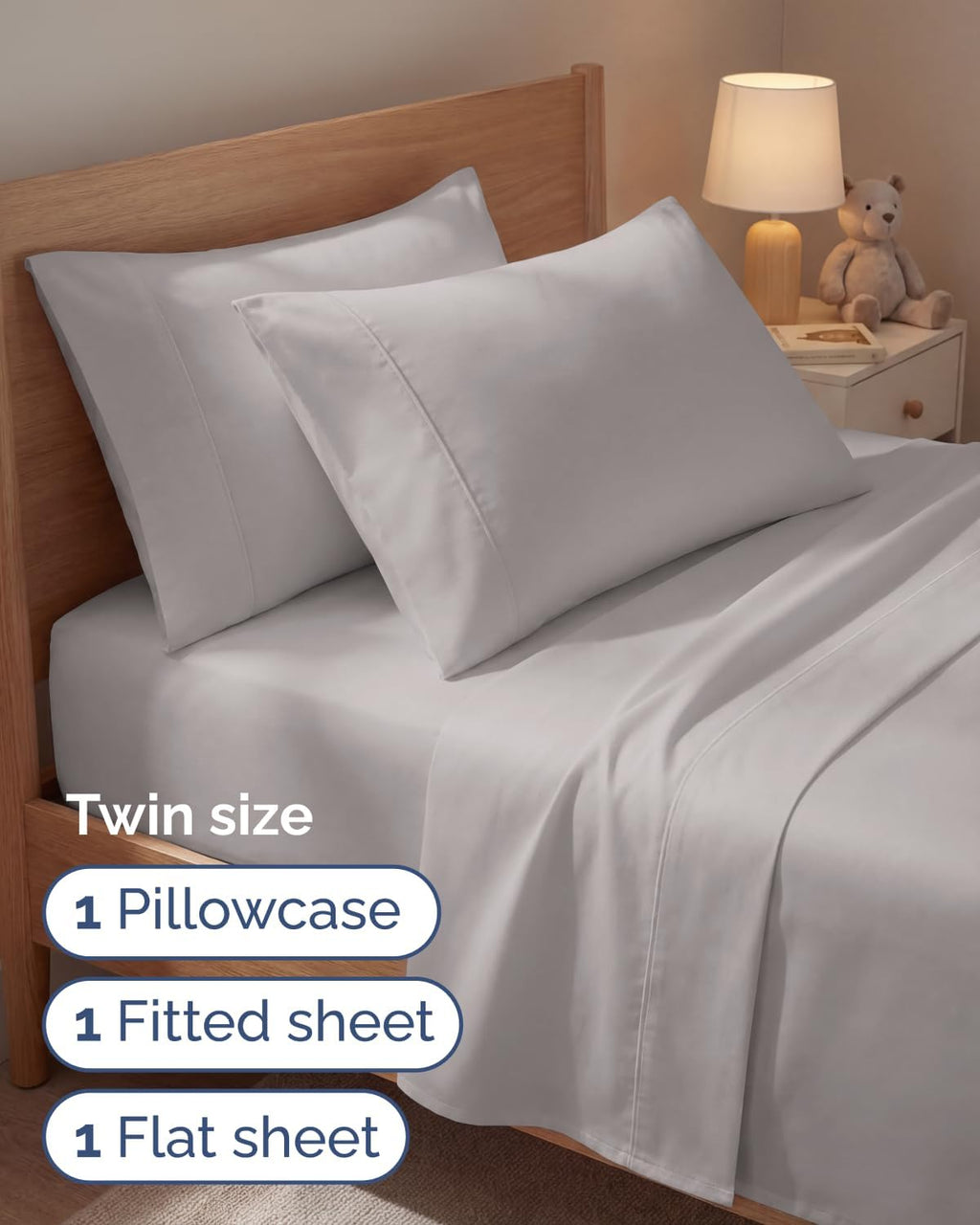 Twin 4 Piece Sheet Set - Comfy, Breathable & Cooling - Hotel Luxury Bedding for Women, Men, Kids, Teens & Children - 1 Flat & 1 Fitted…