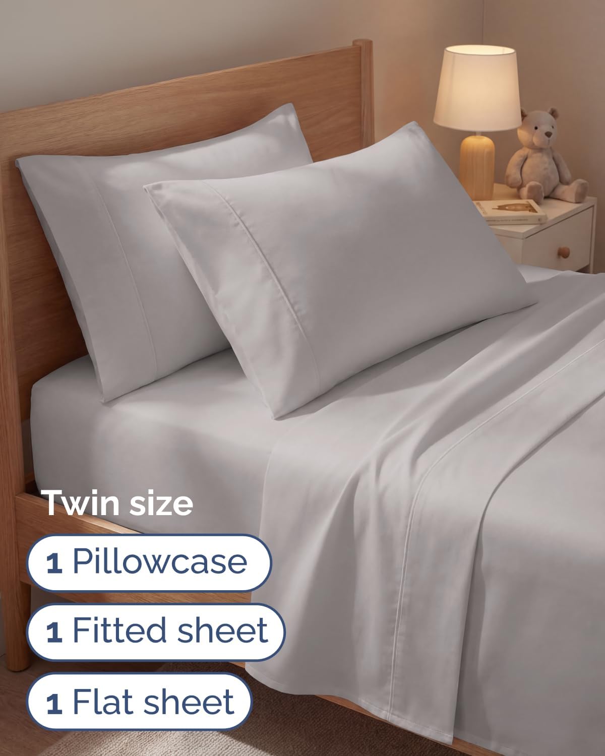 Twin 4 Piece Sheet Set - Comfy, Breathable & Cooling - Hotel Luxury Bedding for Women, Men, Kids, Teens & Children - 1 Flat & 1 Fitted…