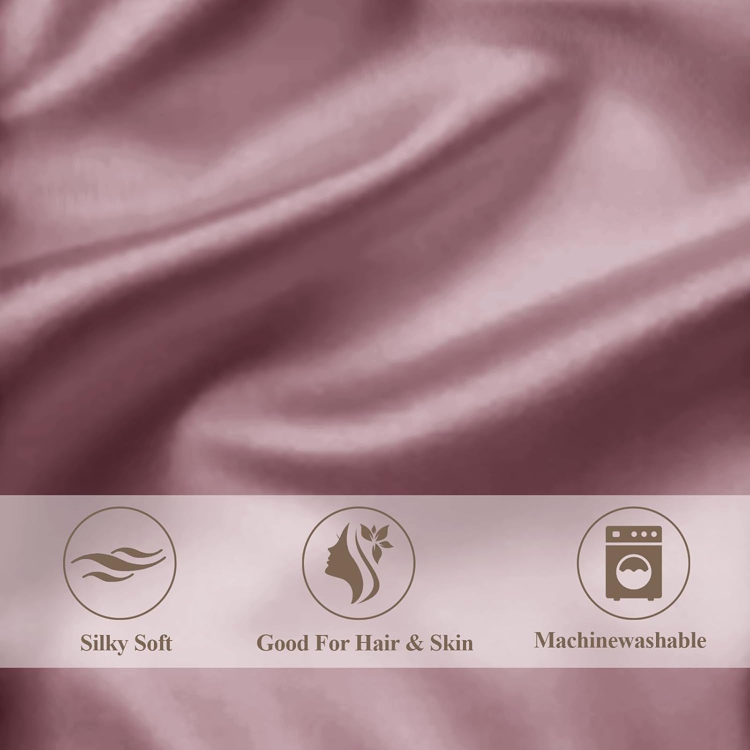 Vielit Queen Satin Pillowcase for Hair 2pc, Similar to Silk Pillow Cases, Easier comfort Than Silk Pillowcase, Gifts for Women Men, Dusty…