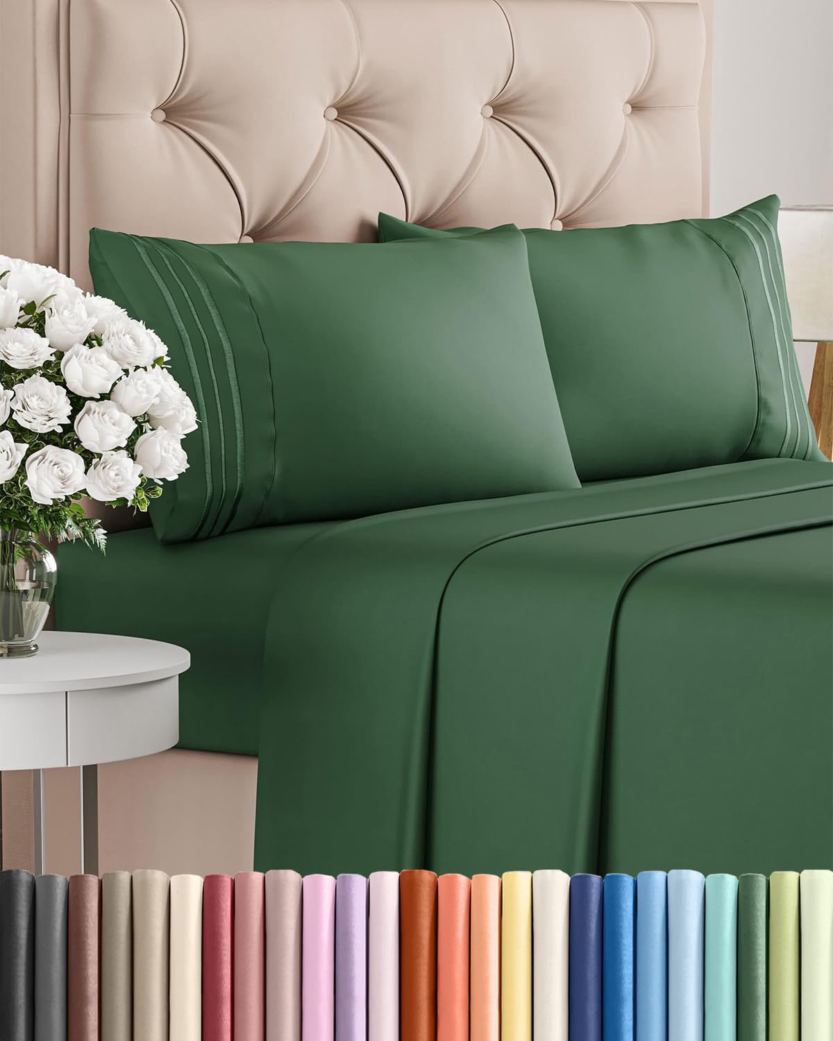 Queen Size 4 Piece Sheet Set - Comfy Breathable & Cooling Sheets - Hotel Luxury Bed Sheets for Women & Men - Deep Pockets, Easy-Fit, Soft…