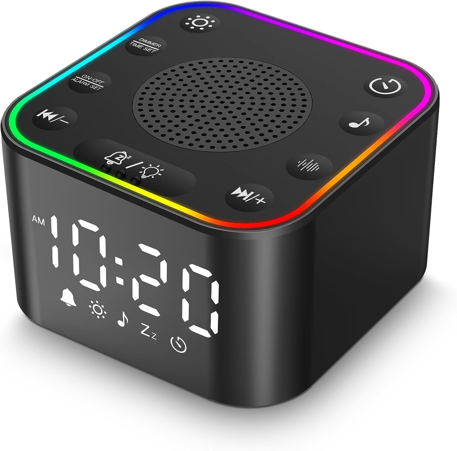 White Noise Sound Machine, Alarm Clock with Sound Machine for Sleeping, White Noise Machine with Digital Clock for Bedrooms, RGB Night…