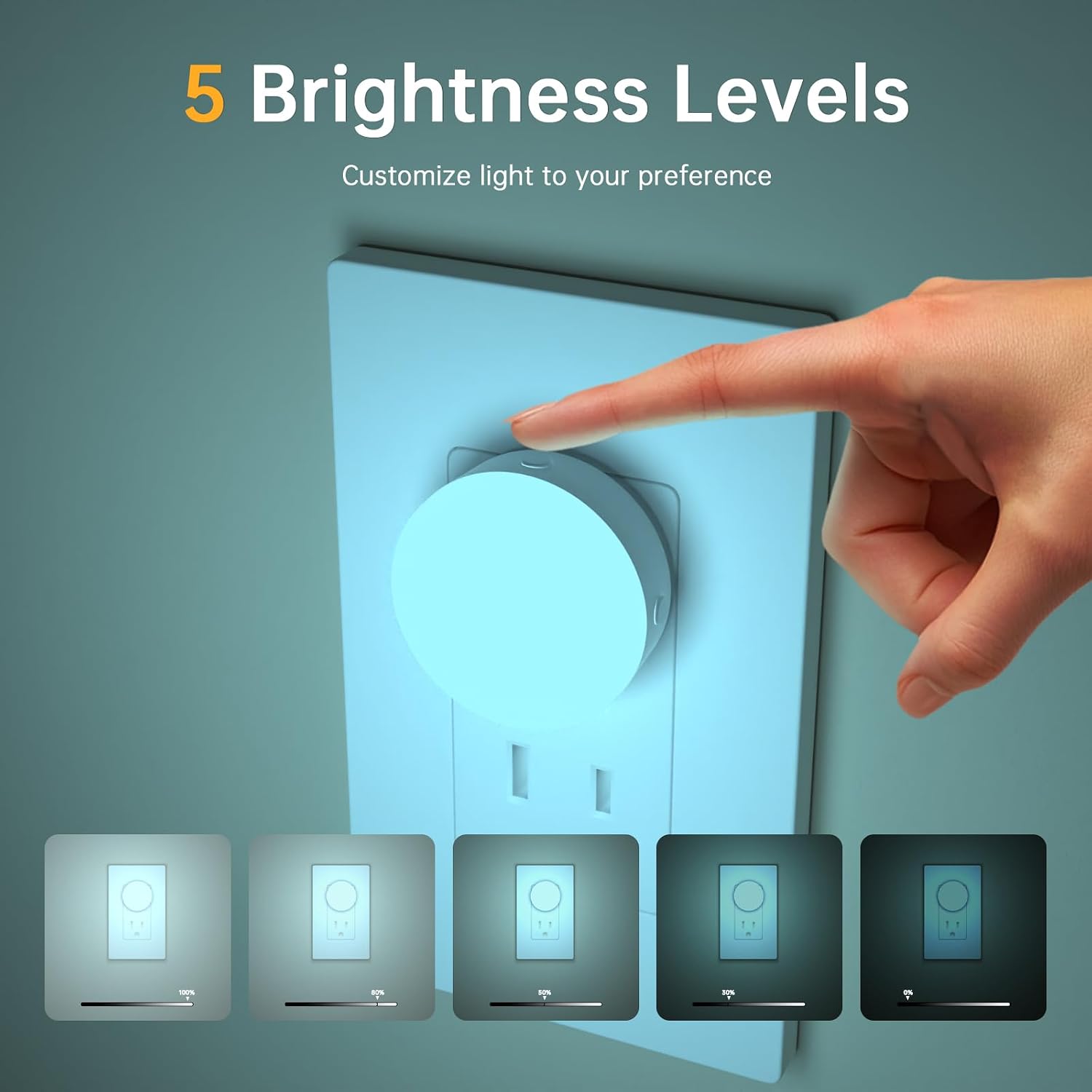 Plug in Night Light 12 Pack, Mni Night Lights with 4-Color Changing, Dusk to Dawn, 3 Brightness Levels, Ideal Dimmable Nightlight for…