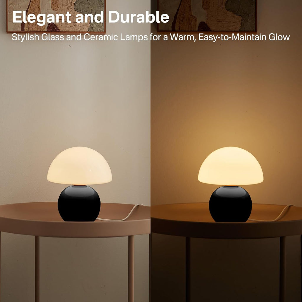 Dawnwake Mushroom Lamp Table Lamp for Bedroom, Desk Bedside Small Lamps for Living Room Night Stands, Mushroom Decor Cute Mini Modern Mid…
