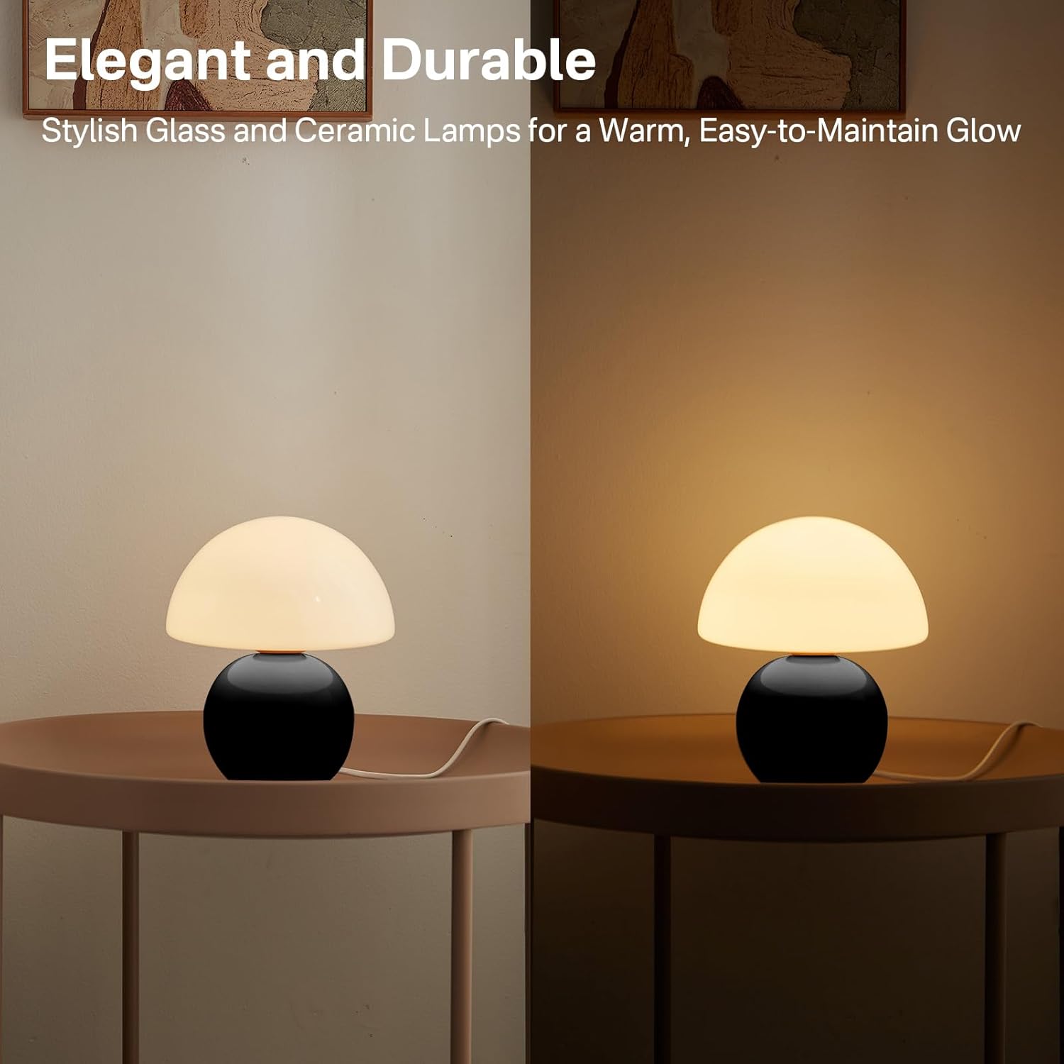 Dawnwake Mushroom Lamp Table Lamp for Bedroom, Desk Bedside Small Lamps for Living Room Night Stands, Mushroom Decor Cute Mini Modern Mid…