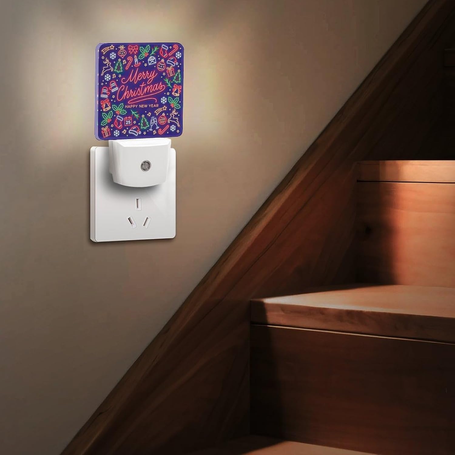 YKJAHSD Merry Chrismas Night Light, Plug into Wall Decor Nightlights for Bedroom, Bathroom, Hallway, Kitchen, with Dusk to Dawn Ligh…
