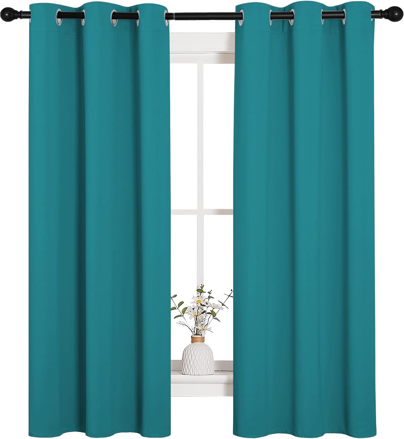 NICETOWN Room Darkening Curtains 63 inch Length 2 Panels, Thermal Insulated Grommet Blackout Curtains for Modern Casual Elegant Bedroom…
