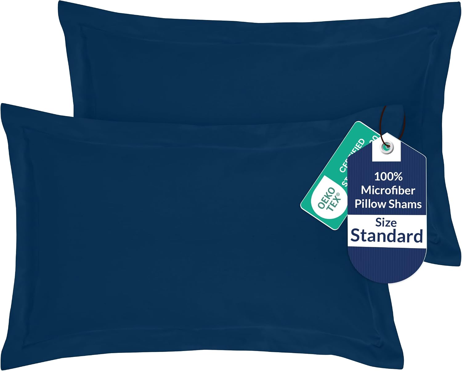 Royalelinens Royale Linens Pillow Shams 2 Pack Standard Size 20x26 Inch- Brushed 1800 Microfiber - Bed Pillow Shams, Wrinkle Resistant Supe…