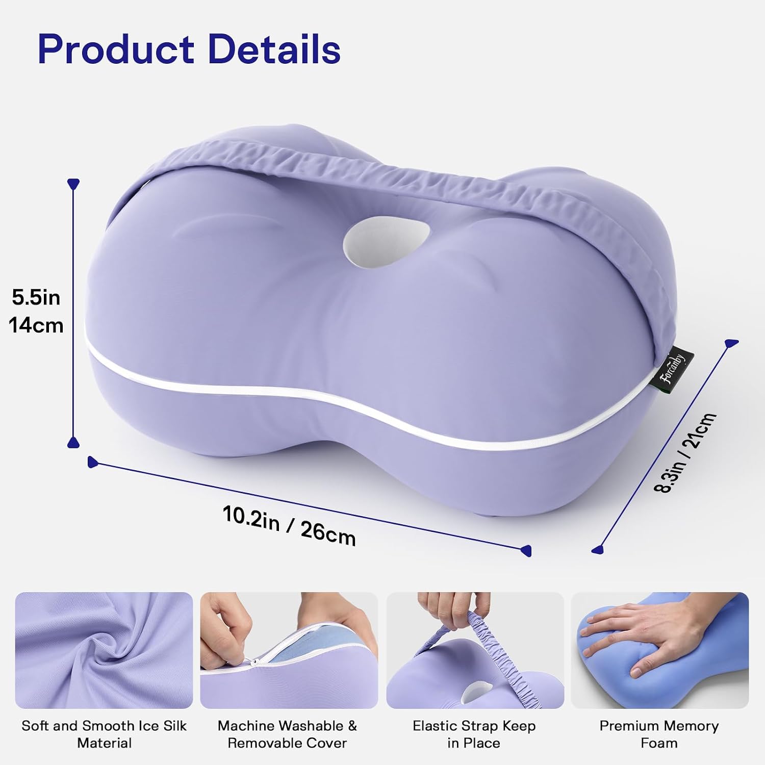 Knee Pillow for Side Sleepers - Smooth Spine Alignment Pillow, Memory Foam Knee Pillows for Back Hip Pain, Spine Aligning, Sciatica…