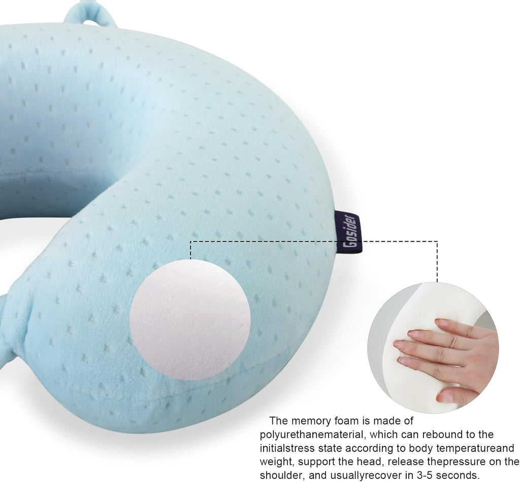 Travel Neck Pillow Memory Foam Pillow Support Pillow U Shape Compact & Lightweight Neck Pillow for Sleeping Travel for Plane, Car, Home…