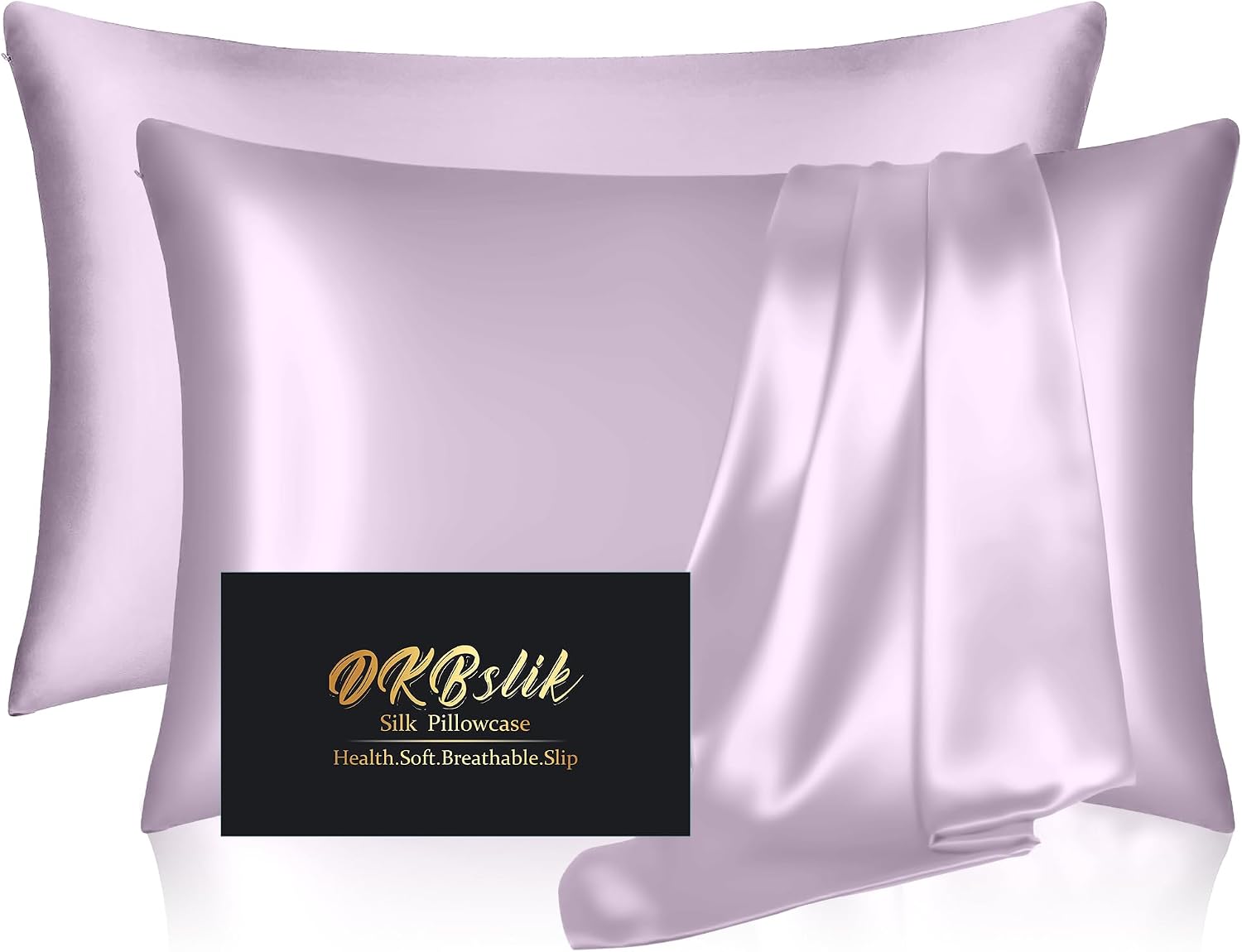 Home Silk Pillowcase 2 Pack, Mulberry Silk Pillow Cases Queen Size Set of 2, Anti Acne Silk Pillowcase for Hair and Skin, Natural Silk Sati…