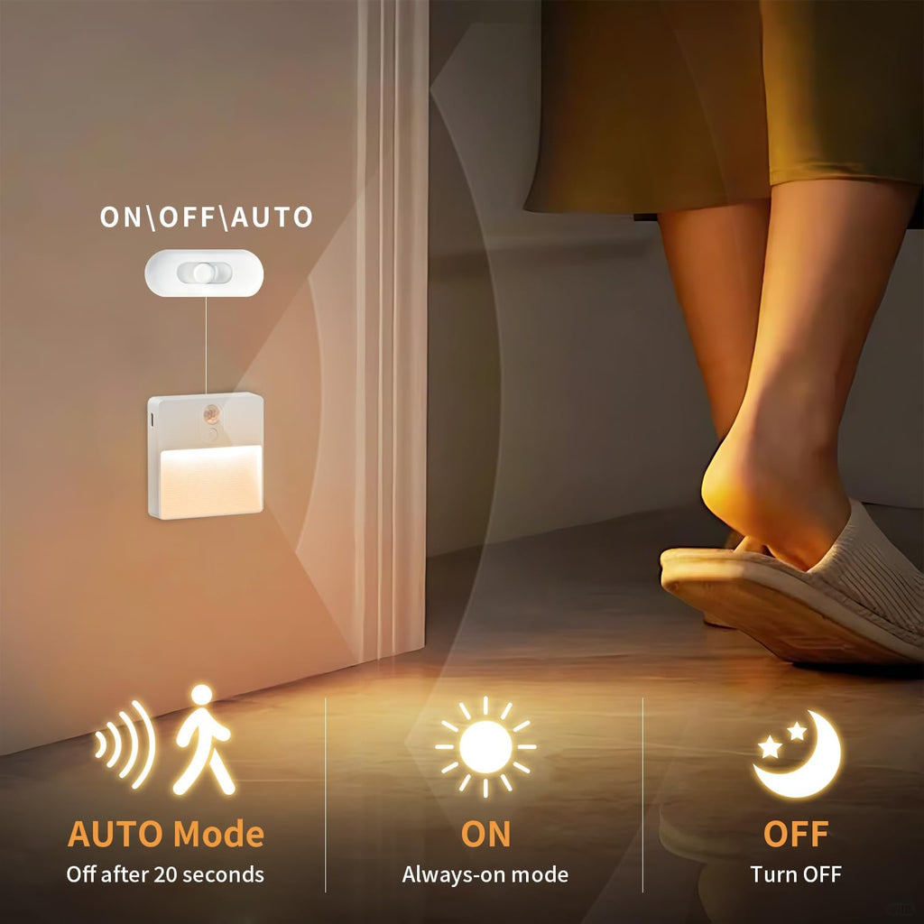 ASAWASA LED Motion Sensor Night Light, 7 Colors Rechargeable Magnetic Decor Wall Lights, Dimmable, Suitable for Bathroom hallways…