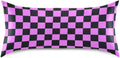 Checkerboard Black Purple Color Plaid Print Pillow Covers Silk Pillowcase for Hair and Skin Breathable Soft Satin Pillowcase Queen Size…