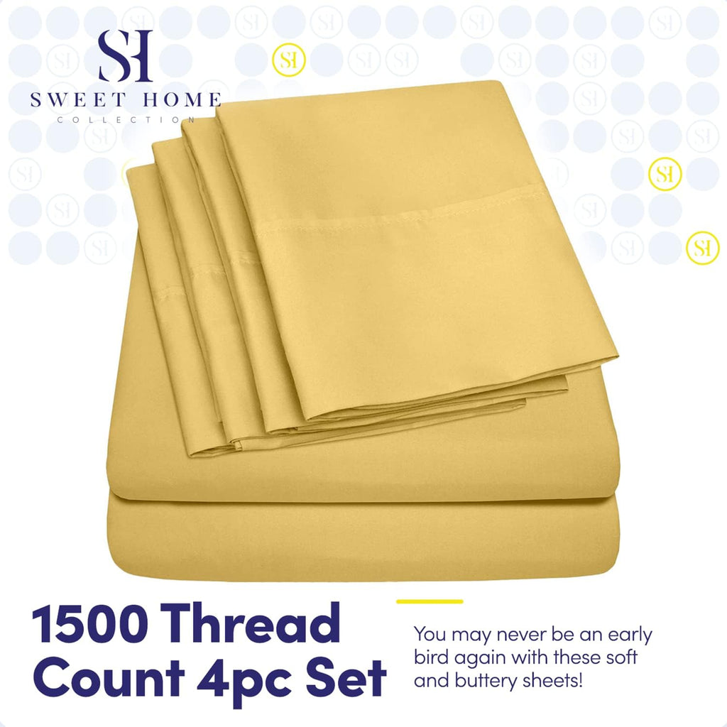 Twin Size Bed Sheets - 4 Piece 1500 Supreme Collection Fine Brushed Microfiber Deep Pocket Twin Sheet Set Bedding - 1 EXTRA PILLOW CASES…