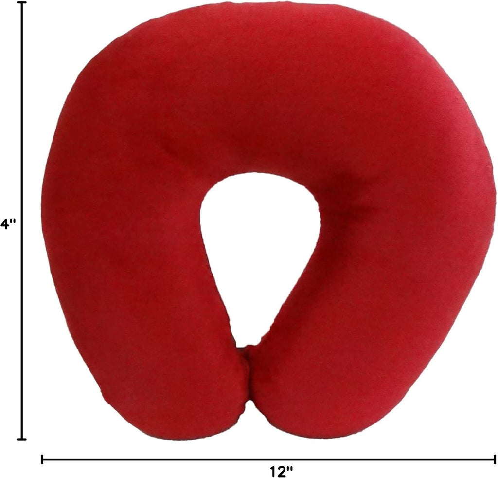 WorldsBest Wolf Essentials Neck Pillow Adult Cozy Soft Microfiber, Red (Pack of 4) Red