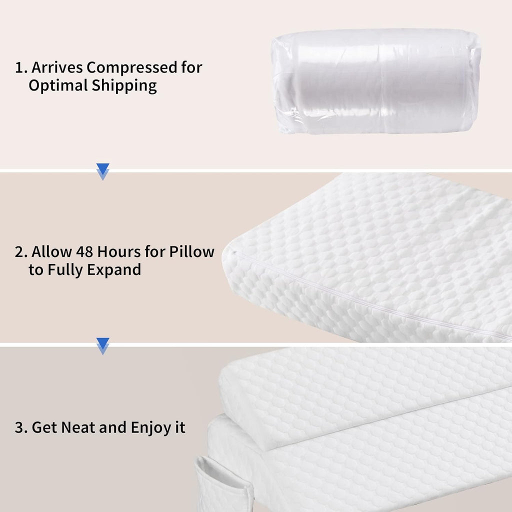 EUHAMS King Size Bed Wedge Pillow - Bed Gap Filler Mattress Wedge Headboard Pillow Close The Gap 0-7" Between Your Headboard and Mattress…