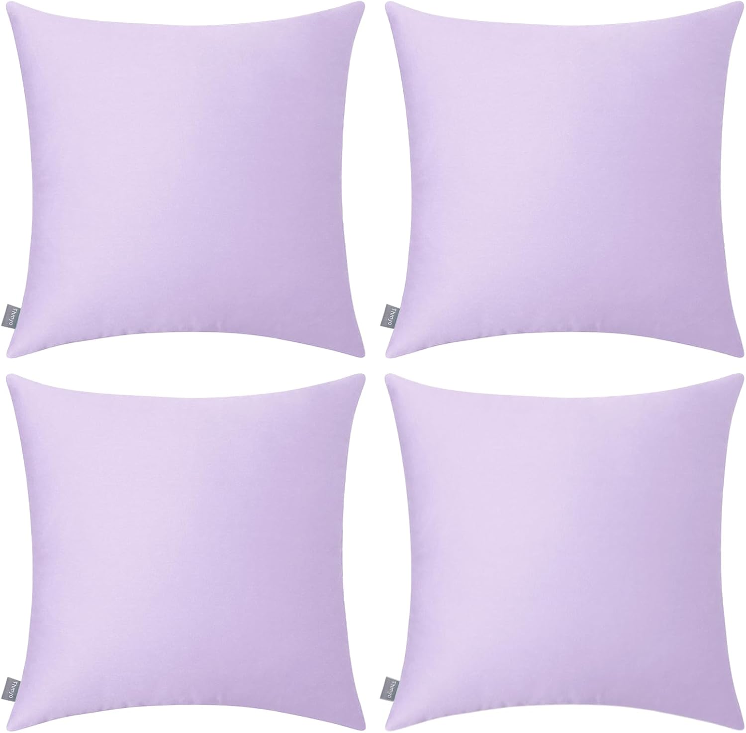 Thmyo 4-Pack 100% Cotton Comfortable Solid Decorative Throw Pillow Case Square Cushion Cover Pillowcase Sublimation Blank Pillow Covers DIY…