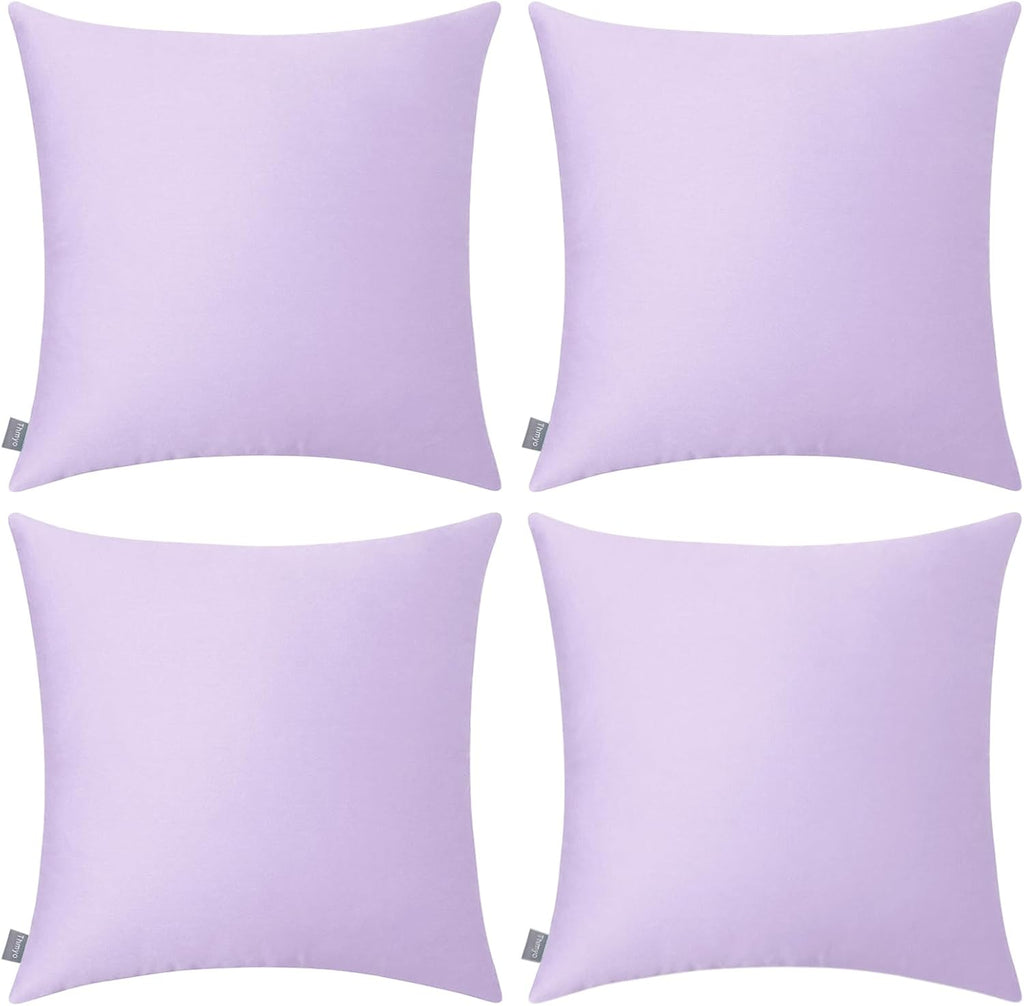 Thmyo 4-Pack 100% Cotton Comfortable Solid Decorative Throw Pillow Case Square Cushion Cover Pillowcase Sublimation Blank Pillow Covers DIY…