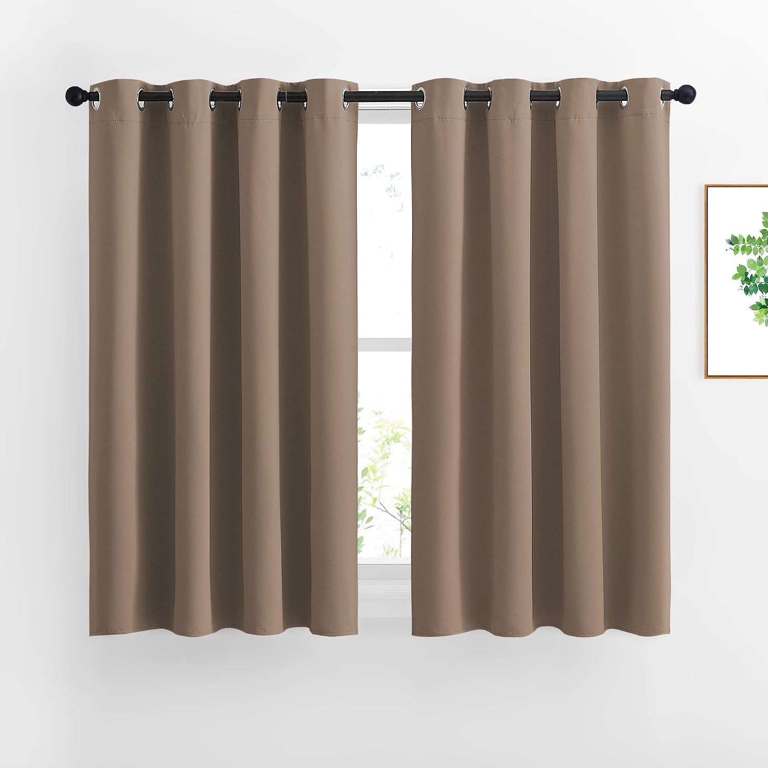 Nicetown Insulated Blackout Curtains and Drapes - Microfiber Energy Saving Thermal Insulated Solid Grommet Blackout Draperies for Kitchen (…