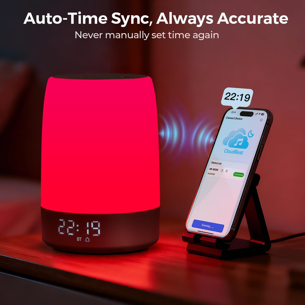 Uptimus Smart Red Light relaxation Lamp & Sleep Sound Machine for Bedroom with Alarm Clock, 32 White Noises Sound Machine, Night Light…