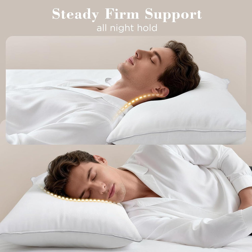 Viewstar Bed Pillows King Size Set of 2, Hotel Collection Down Alternative Pillows for Side, Back or Stomach Sleepers, Stable Neck Support,…