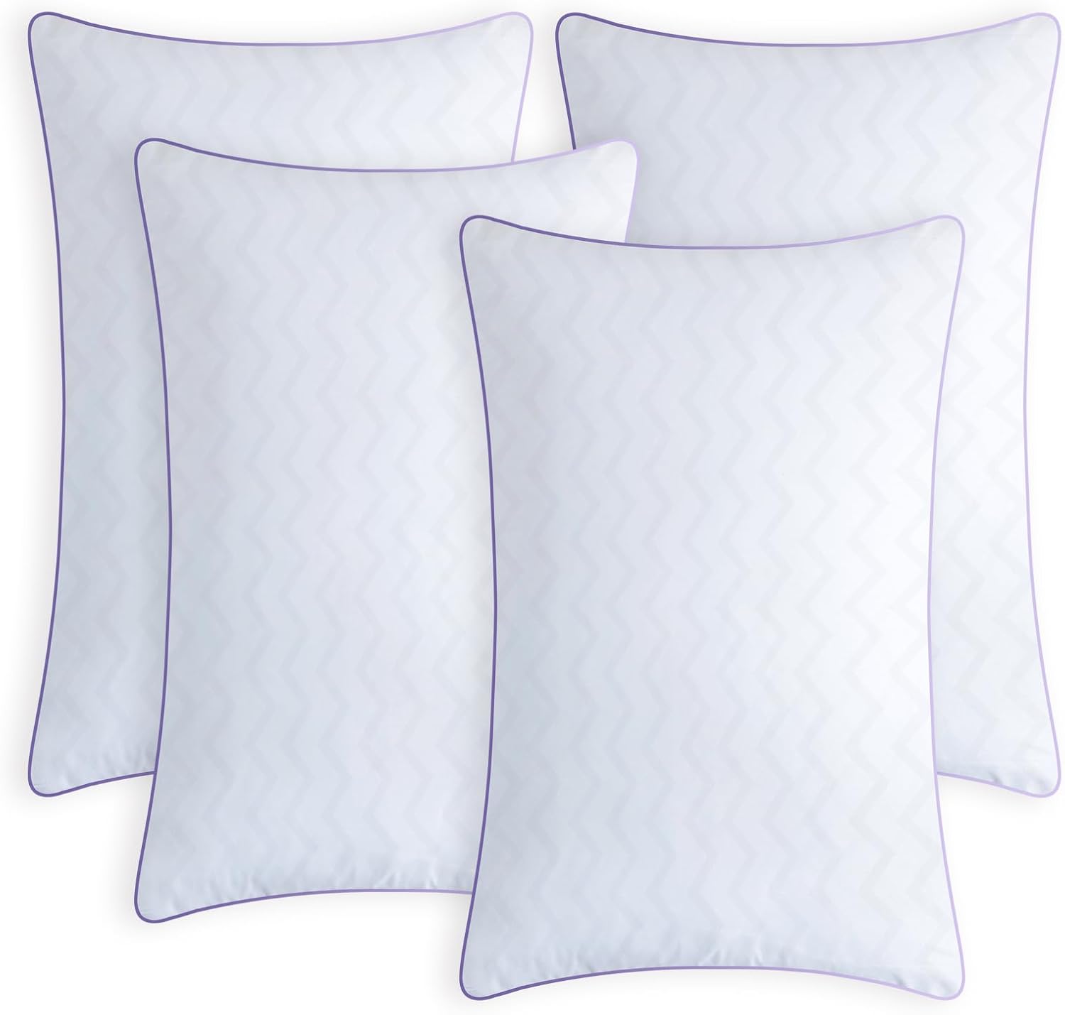 Molclcuy Bed Pillows Queen Size Set of 4, Hotel Collection Pillow for Side and Back Sleepers, Super Soft Down Alternative Microfiber Filled 4…