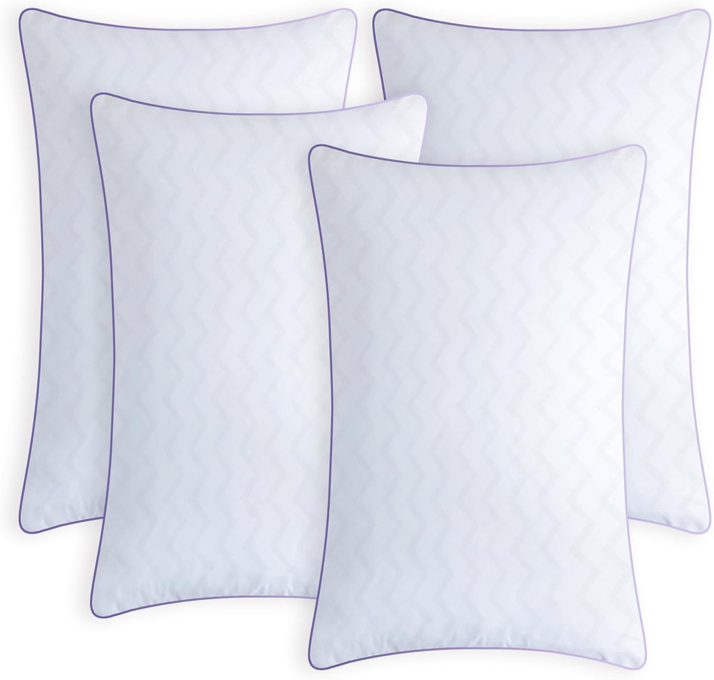 Molclcuy Bed Pillows King Size Set of 4, Hotel Collection Pillow for Side and Back Sleepers, Super Soft Down Alternative Microfiber Filled 4…
