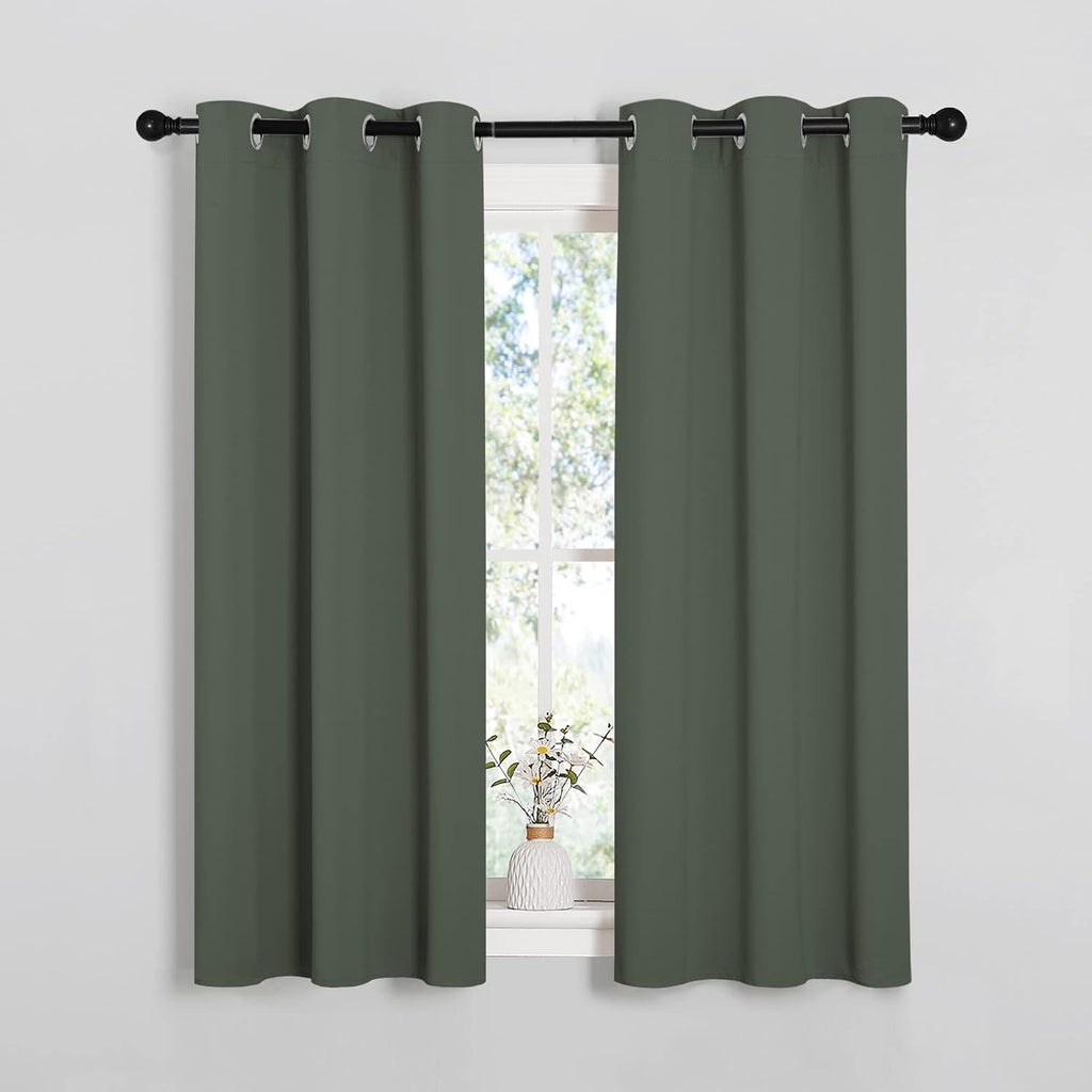 NICETOWN Blackout Draperies Curtains for Kids Room, Window Treatment Thermal Insulated Solid Grommet Blackout Drape Panels for Bedroom…
