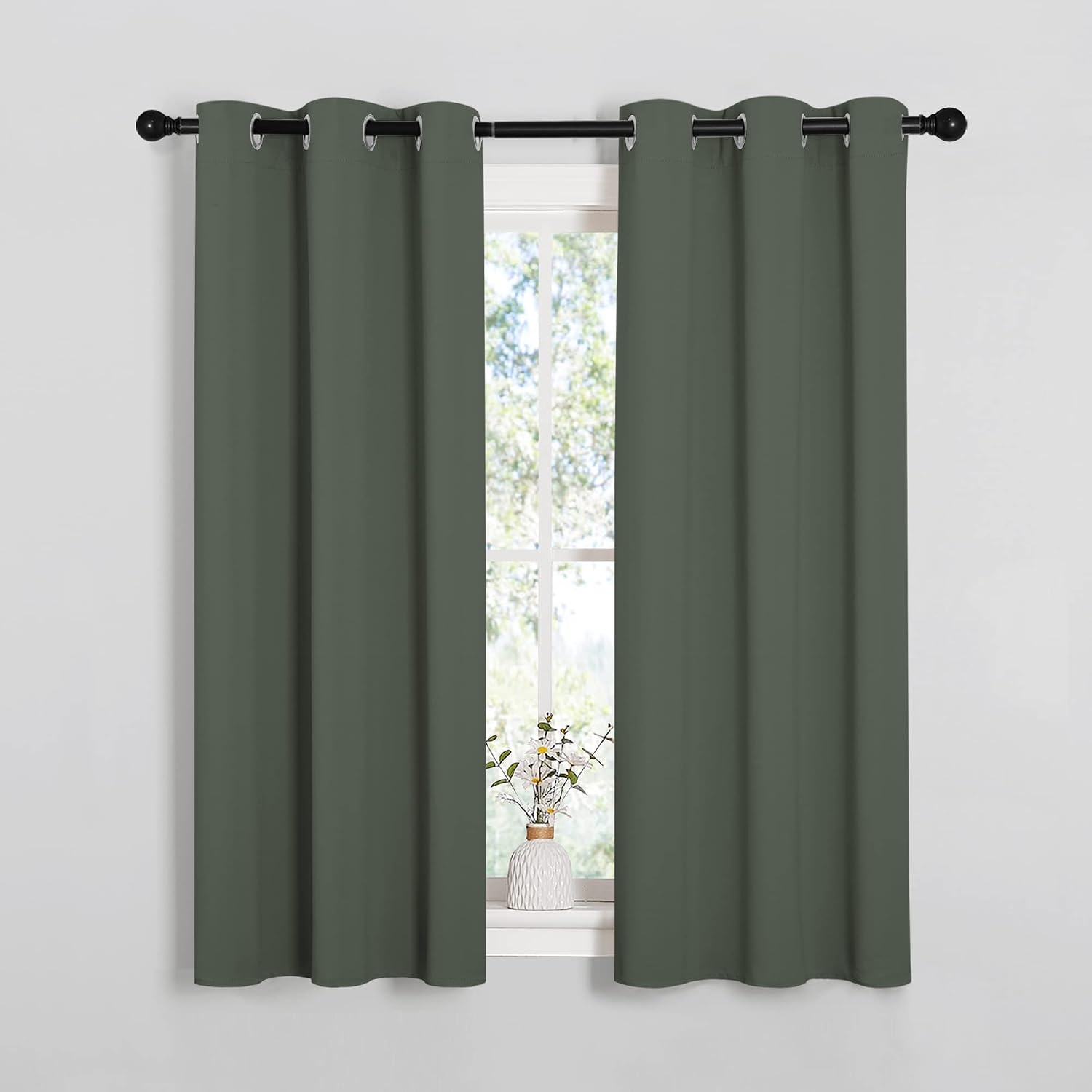 NICETOWN Blackout Draperies Curtains for Kids Room, Window Treatment Thermal Insulated Solid Grommet Blackout Drape Panels for Bedroom…