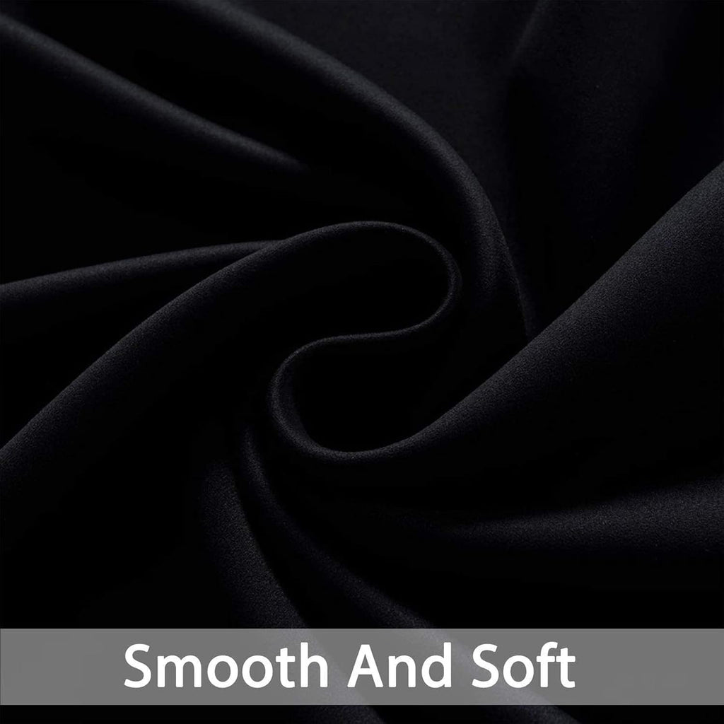 Yakamok 72 Inch Long Blackout Curtains for Bedroom, Thermal Insulated Room Darkening Black Curtains, Light Blocking Blackout Drapes for…