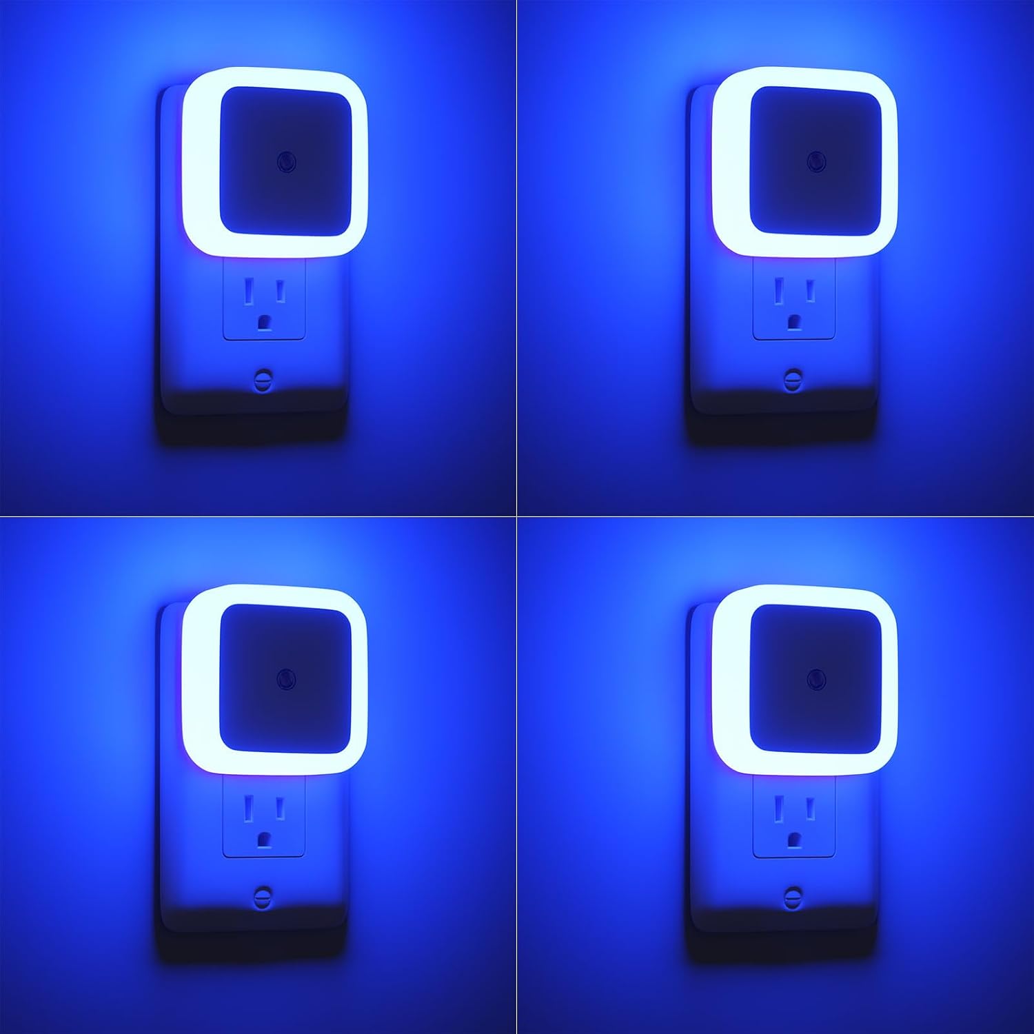 Sujeet Blue Night Light 4 Pack, Night Lights Plug into Wall 4-Pack, Nightlight Plug in Night Lights, Dusk to Dawn Night Lamp Led Night…